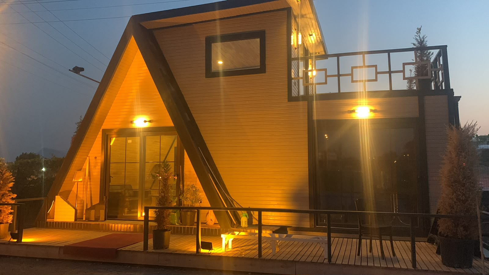 Modern A-Frame Ahşap Dağ Evi & Asma Katlı Bungalov